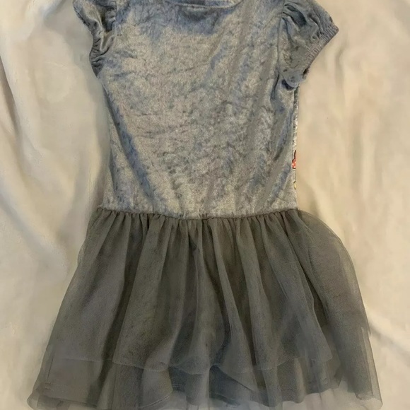 Disney Minnie Mouse Dress 5 Grey velvet/tulle - Picture 2 of 2
